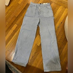 Striped high waisted cargo pants